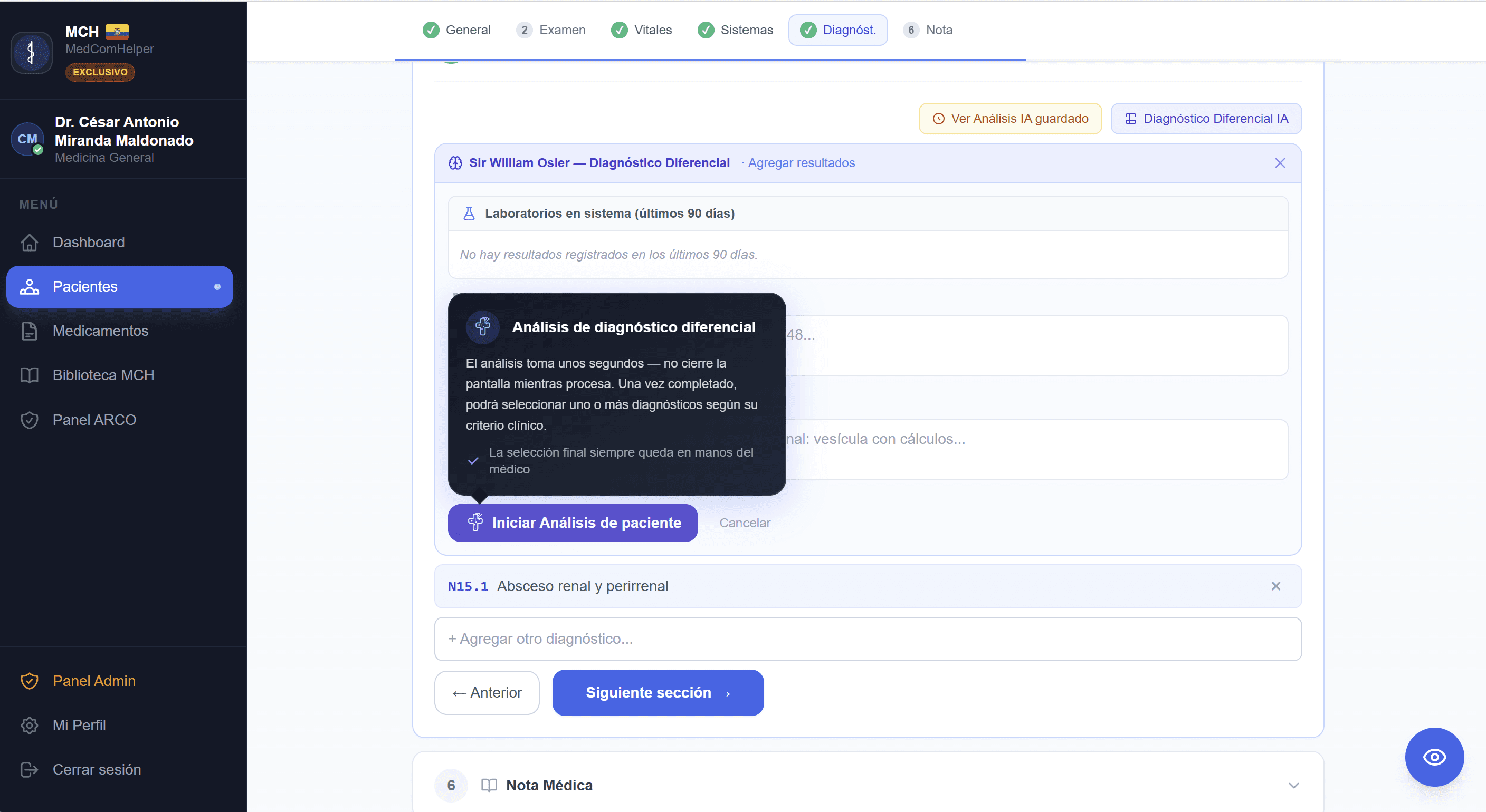 Iniciar Análisis de Paciente